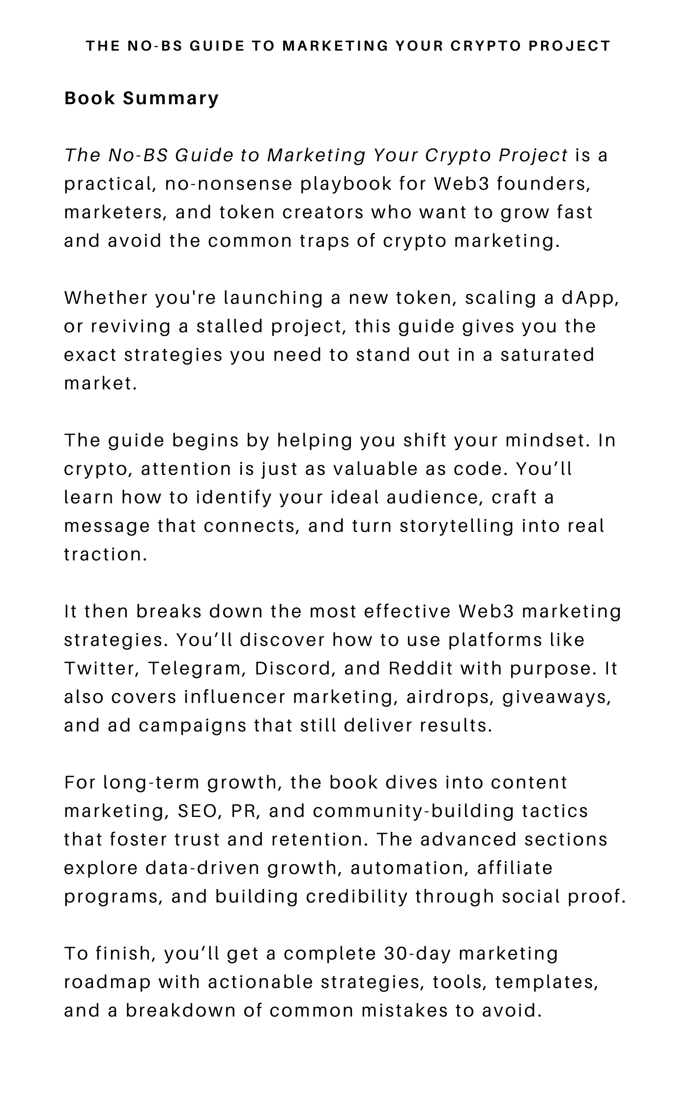 The No-BS Crypto Marketing Guide to your Project